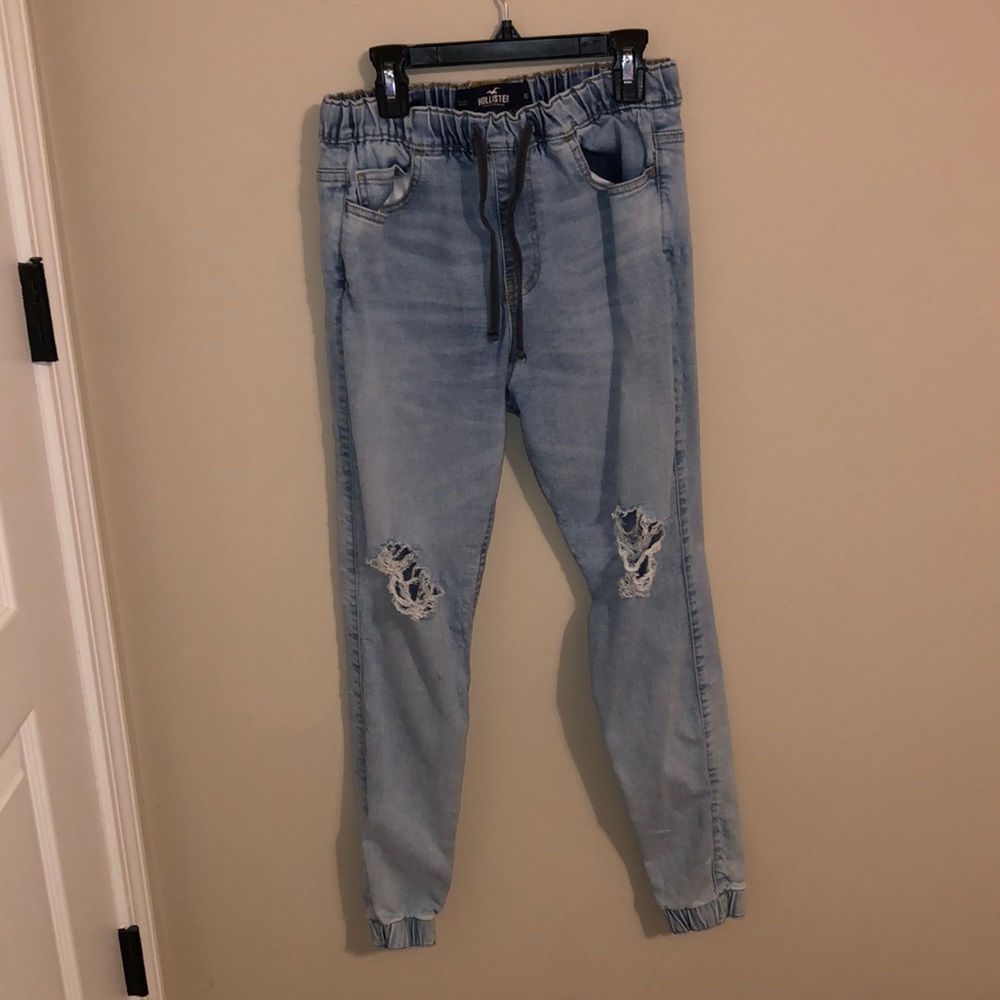 Hollister Distressed jean joggers